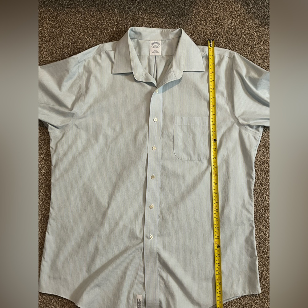 Brooks Brothers Pale Blue with Yellow Dress Shirt All Cotton. - Picture 7 of 9